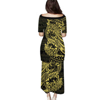 Yellow Couple Dolphins Maori Polynesian Style Puletasi