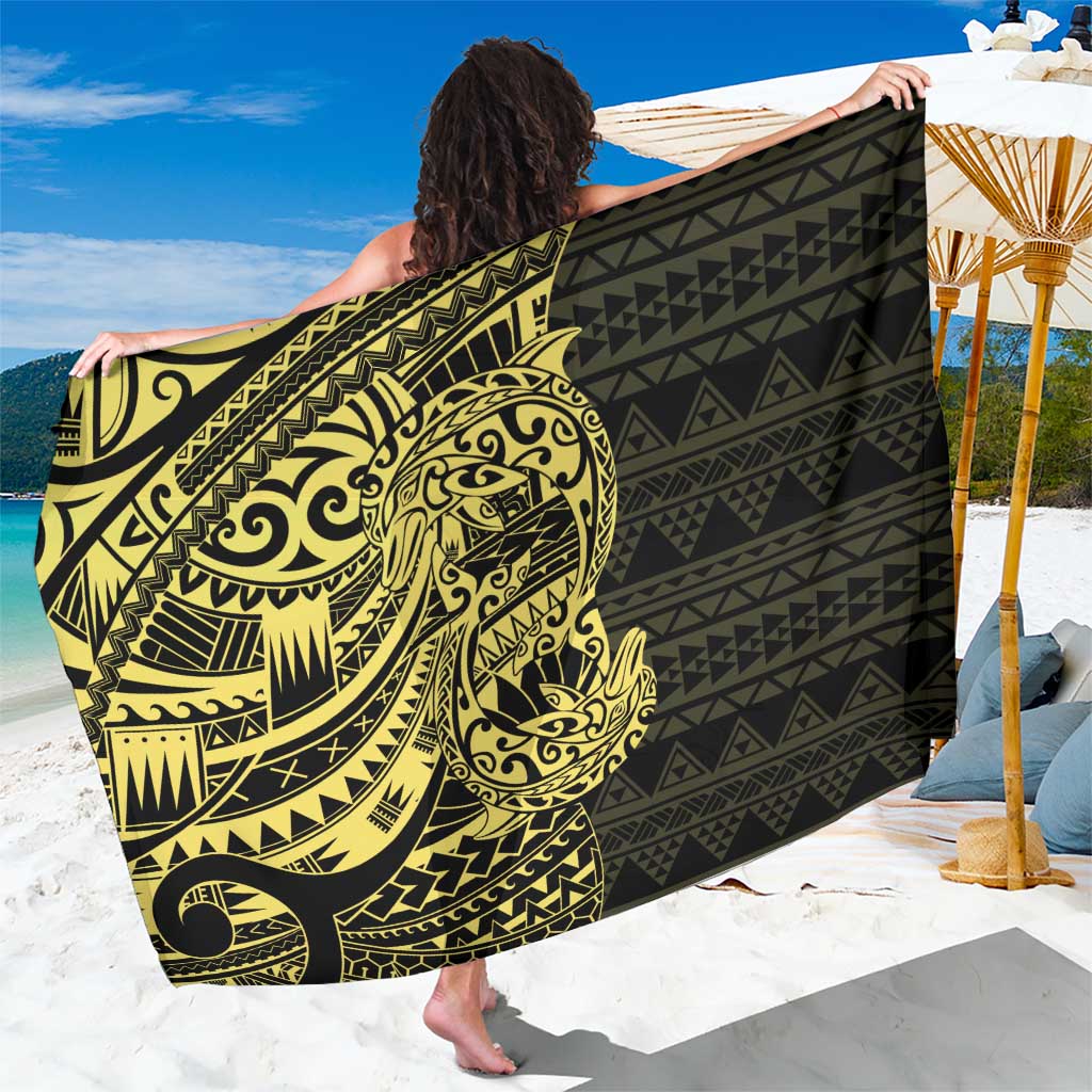 Yellow Couple Dolphins Maori Polynesian Style Sarong LT9 One Size 44 x 66 inches Yellow - Polynesian Pride
