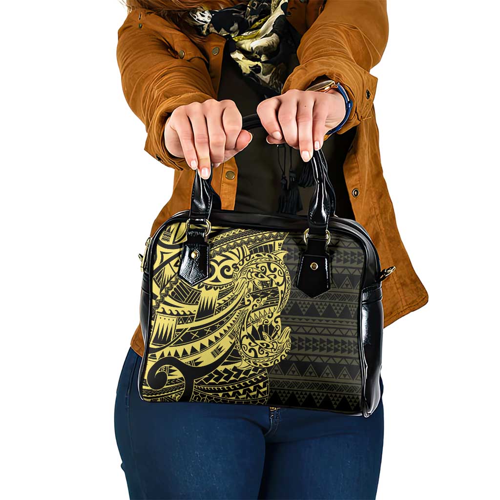 Yellow Couple Dolphins Maori Polynesian Style Shoulder Handbag LT9 One Size Yellow - Polynesian Pride