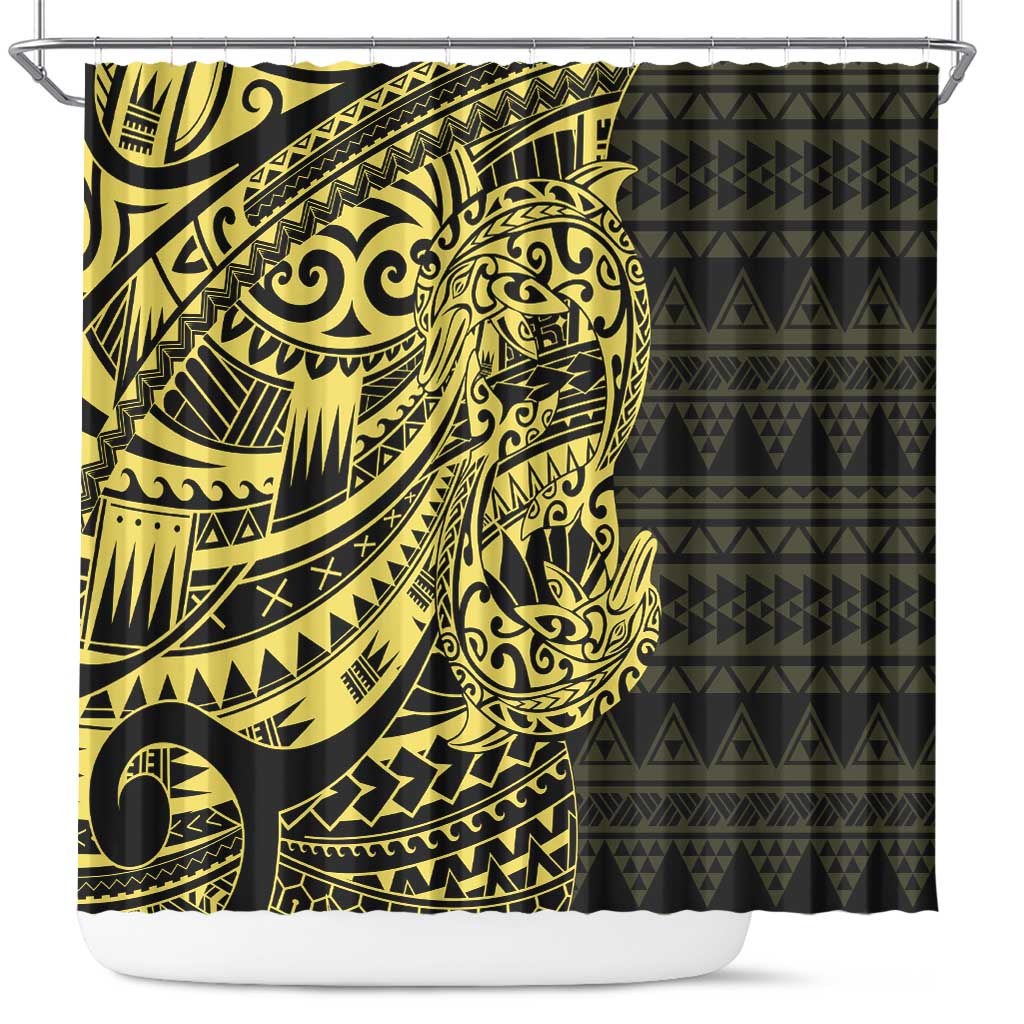 Yellow Couple Dolphins Maori Polynesian Style Shower Curtain LT9 Yellow - Polynesian Pride