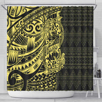 Yellow Couple Dolphins Maori Polynesian Style Shower Curtain LT9 - Polynesian Pride