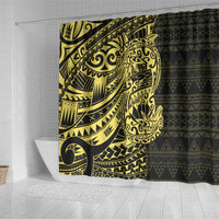Yellow Couple Dolphins Maori Polynesian Style Shower Curtain LT9 - Polynesian Pride