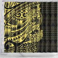 Yellow Couple Dolphins Maori Polynesian Style Shower Curtain LT9 - Polynesian Pride