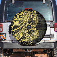 Yellow Couple Dolphins Maori Polynesian Style Spare Tire Cover LT9 Yellow - Polynesian Pride