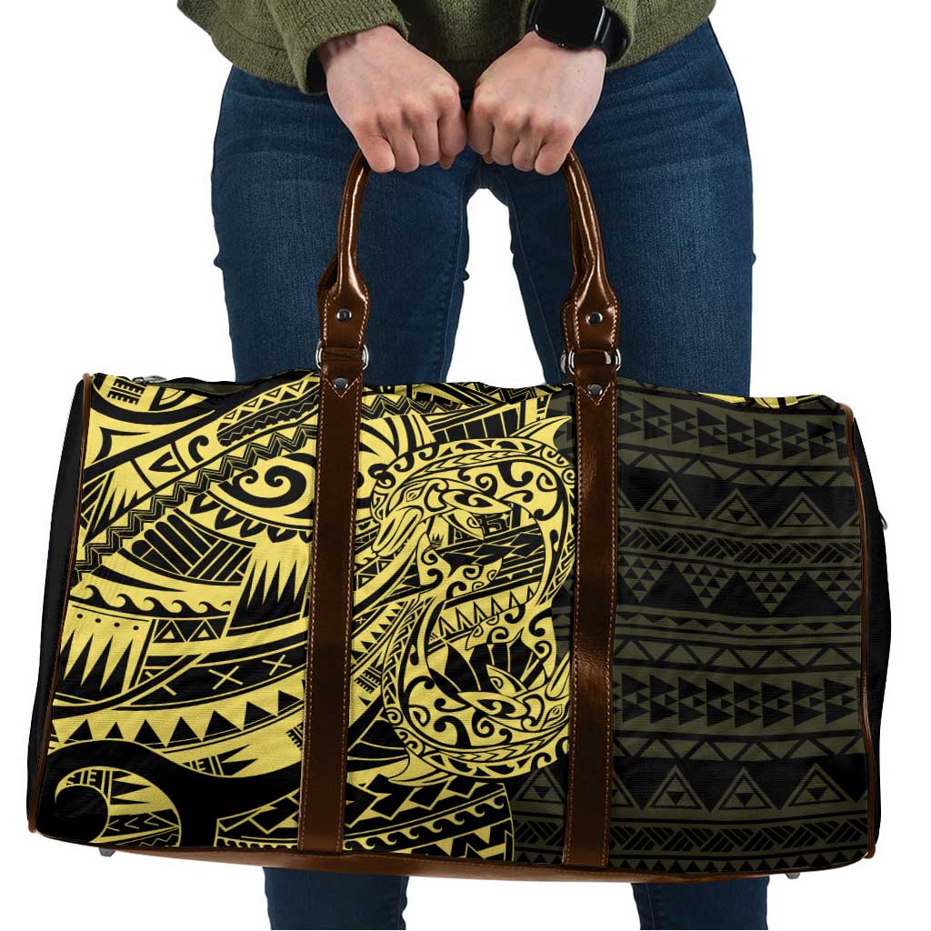 Yellow Couple Dolphins Maori Polynesian Style Travel Bag - Polynesian Pride