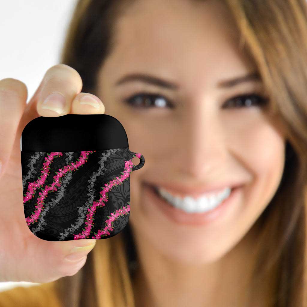 Guam Bougainvillea Lei AirPods Case Chamorro Tribal Pattern - Polynesian Pride