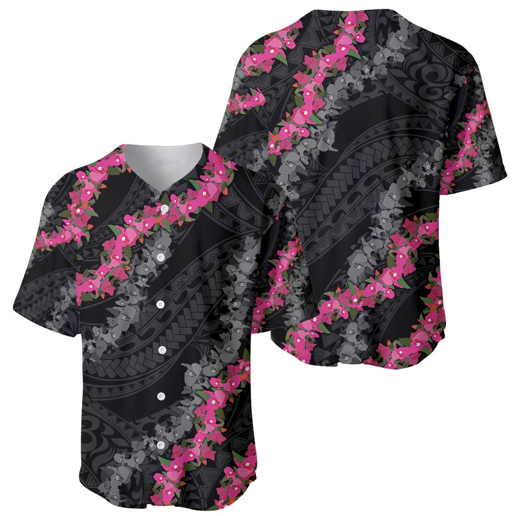 Guam Bougainvillea Lei Baseball Jersey Chamorro Tribal Pattern