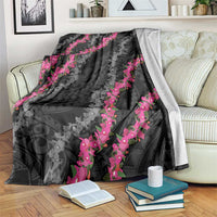 Guam Bougainvillea Lei Blanket Chamorro Tribal Pattern
