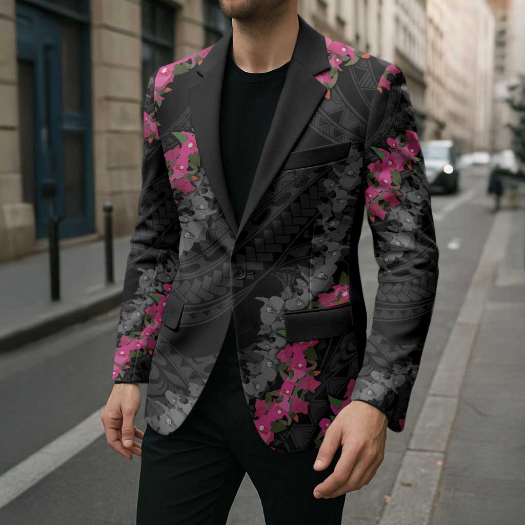 Guam Bougainvillea Lei Blazer Chamorro Tribal Pattern - Polynesian Pride