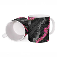 Guam Bougainvillea Lei Ceramic Mug Chamorro Tribal Pattern - Polynesian Pride