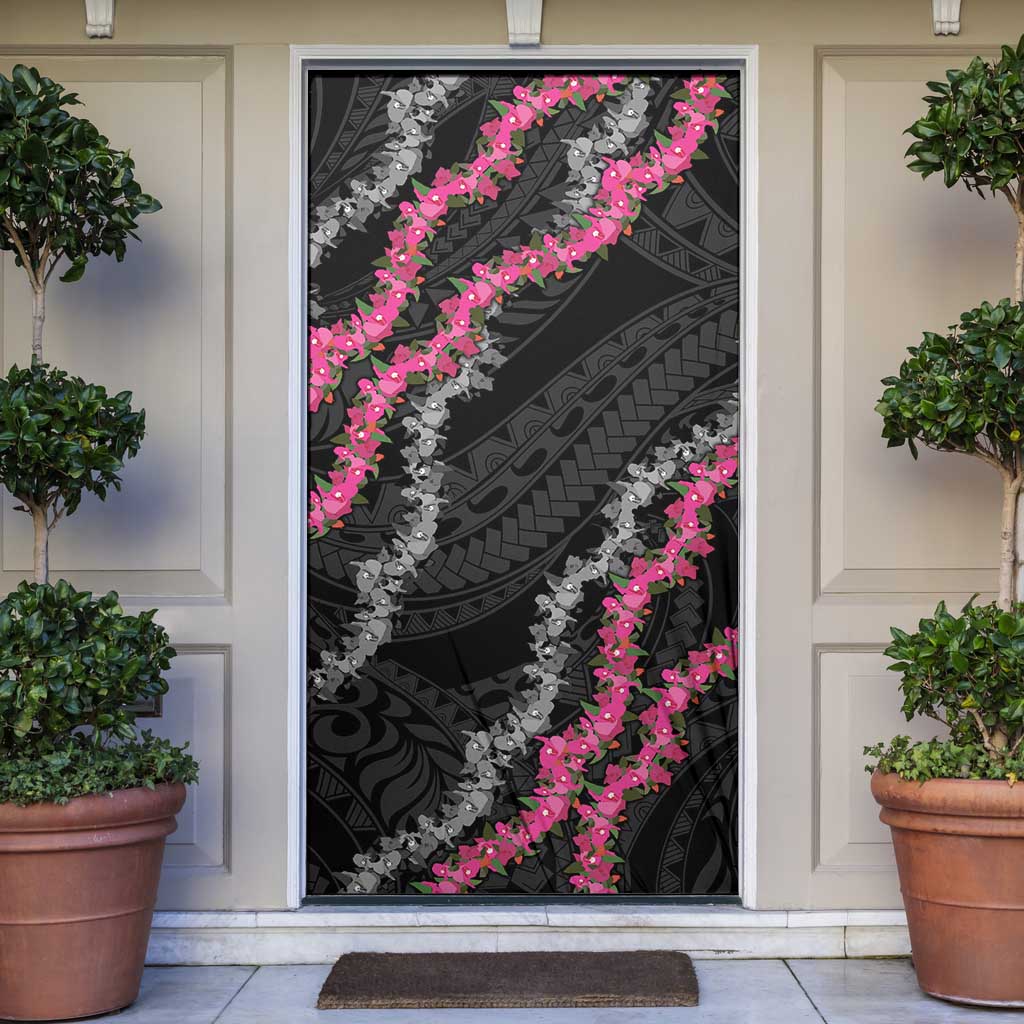 Guam Bougainvillea Lei Door Cover Chamorro Tribal Pattern - Polynesian Pride