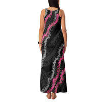 Guam Bougainvillea Lei Family Matching Tank Maxi Dress and Hawaiian Shirt Chamorro Tribal Pattern