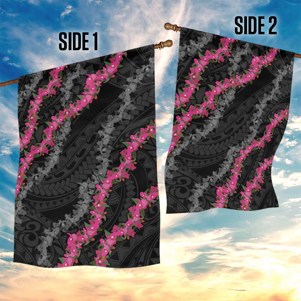 Guam Bougainvillea Lei Garden Flag Chamorro Tribal Pattern