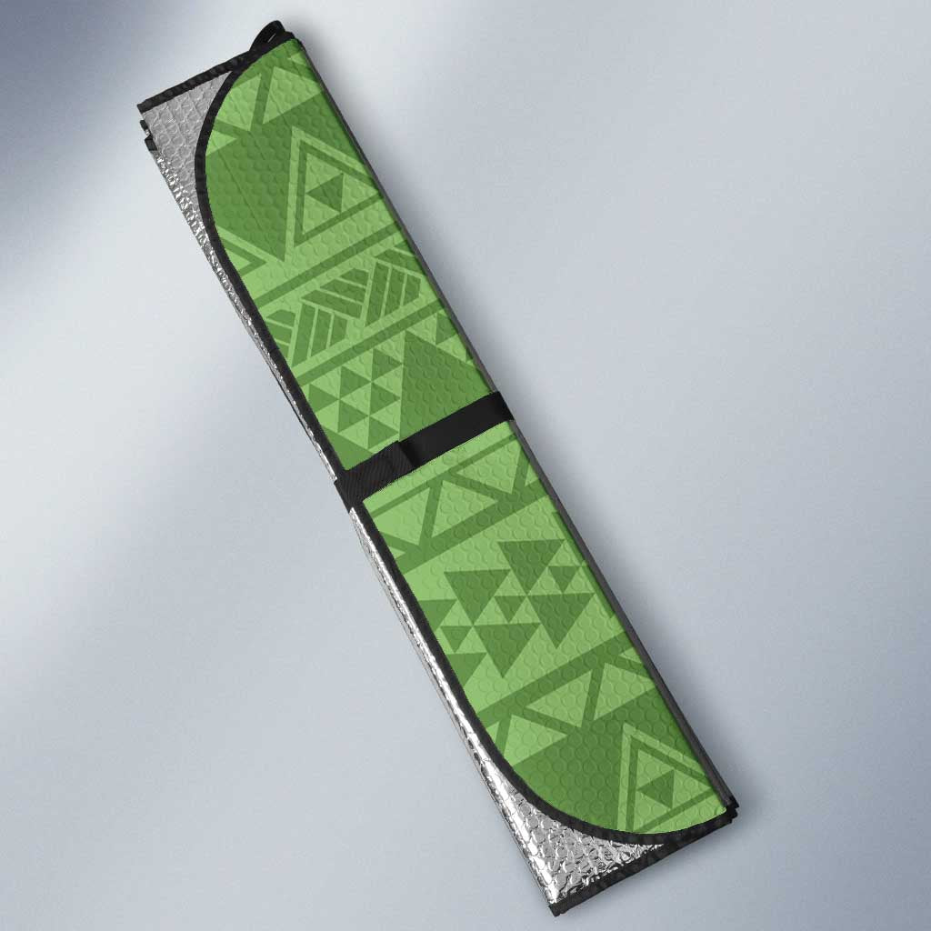 Hawaii Molokai Island Kukui Nut Flowers Auto Sun Shade Tribal Kakau Pattern - Polynesian Pride