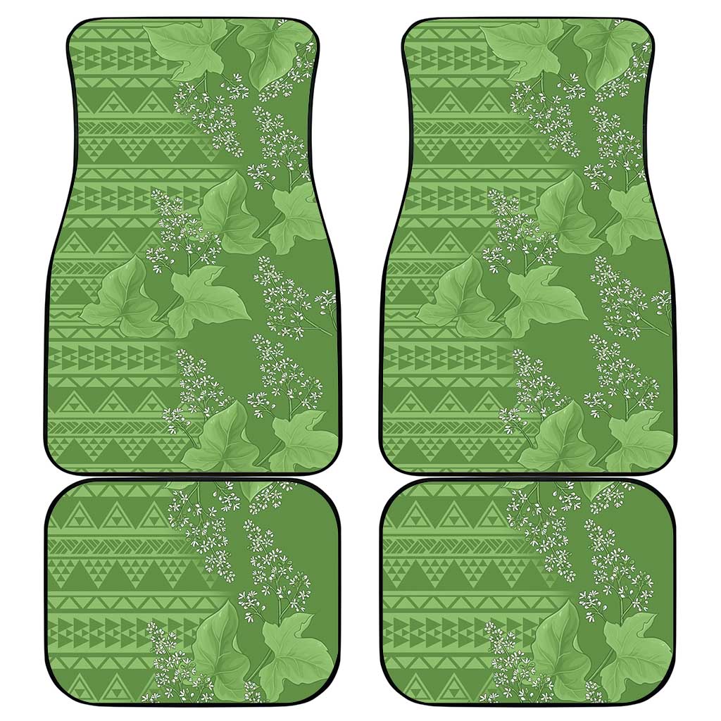 Hawaii Molokai Island Kukui Nut Flowers Car Mats Tribal Kakau Pattern