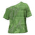 Hawaii Molokai Island Kukui Nut Flowers Cross Shoulder Shirt Tribal Kakau Pattern - Polynesian Pride