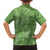 Hawaii Molokai Island Kukui Nut Flowers Family Matching Off The Shoulder Long Sleeve Dress and Hawaiian Shirt Tribal Kakau Pattern