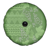 Hawaii Molokai Island Kukui Nut Flowers Spare Tire Cover Tribal Kakau Pattern