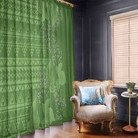 Hawaii Molokai Island Kukui Nut Flowers Window Curtain Tribal Kakau Pattern