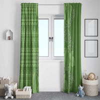 Hawaii Molokai Island Kukui Nut Flowers Window Curtain Tribal Kakau Pattern