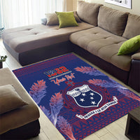 Custom Samoa 1962 Independence Day Custom Area Rug Manuia le Aso Tuto'atasi Ula Nifo Blue Art