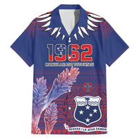 Custom Samoa 1962 Independence Day Custom Family Matching Mermaid Dress and Hawaiian Shirt Manuia le Aso Tuto'atasi Ula Nifo Blue Art