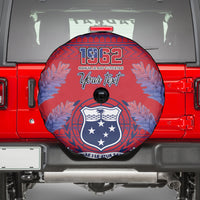 Custom Samoa 1962 Independence Day Custom Spare Tire Cover Manuia le Aso Tuto'atasi Ula Nifo Red Art