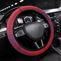 Samoa 1962 Independence Day Custom Steering Wheel Cover Manuia le Aso Tuto'atasi Ula Nifo Red Art