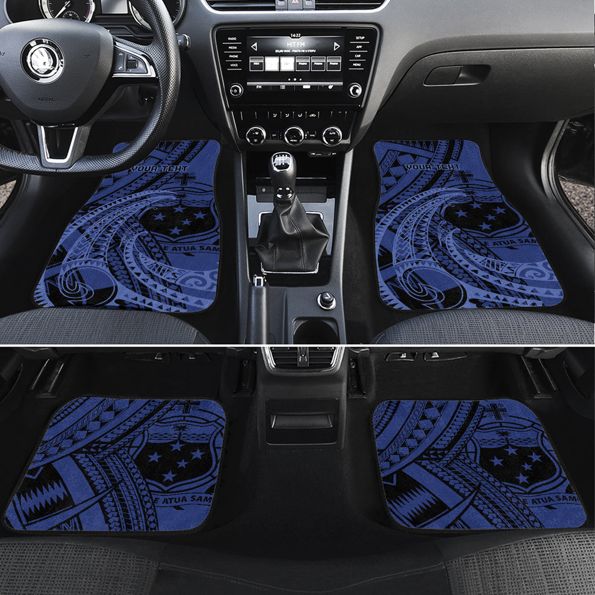 Custom Samoa 62nd Manuia le Aso Tuto'atasi Car Mats Samoan Tatau Blue Art LT9 Set 4pcs Blue - Polynesian Pride