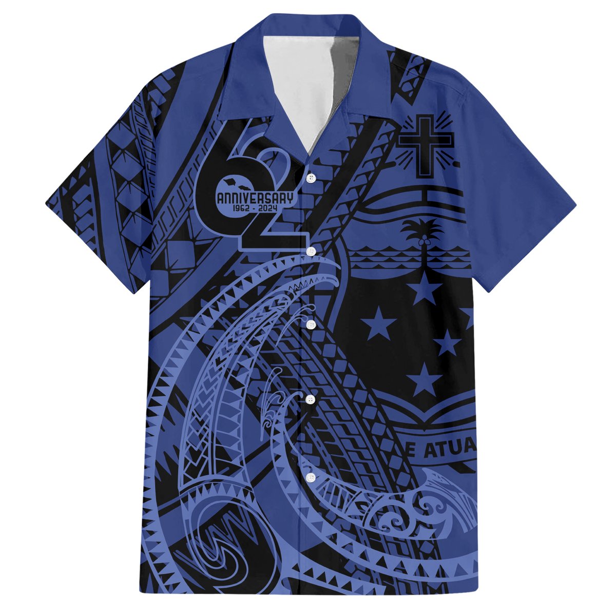 Custom Samoa 62nd Manuia le Aso Tuto'atasi Hawaiian Shirt Samoan Tatau Blue Art LT9 Blue - Polynesian Pride