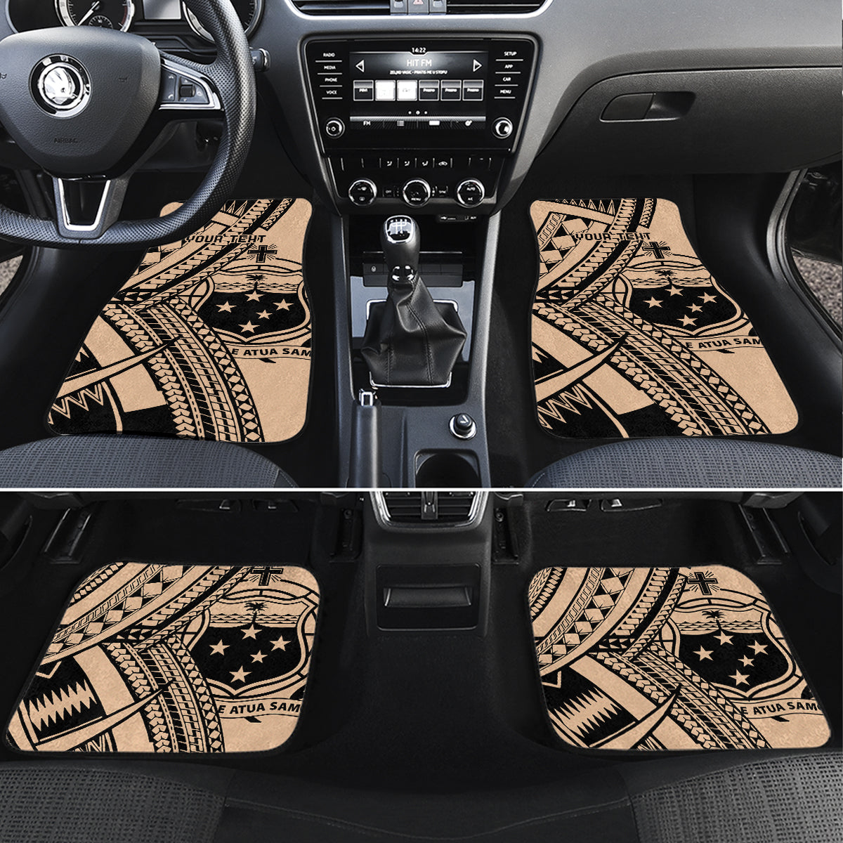 Custom Samoa Manuia le 62 Tausaga O le Tutoatasi Car Mats Samoan Tatau Beige Art LT9 Set 4pcs Beige - Polynesian Pride