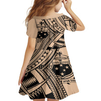 Custom Samoa Manuia le 62 Tausaga O le Tuto’atasi Family Matching Tank Maxi Dress and Hawaiian Shirt Samoan Tatau Beige Art