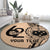 Custom Samoa Manuia le 62 Tausaga O le Tuto’atasi Round Carpet Samoan Tatau Beige Art