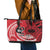 Custom Samoa Manuia le 62 Tausaga O le Tuto’atasi Leather Tote Bag Samoan Tatau Red Art