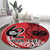 Custom Samoa Manuia le 62 Tausaga O le Tuto’atasi Round Carpet Samoan Tatau Red Art