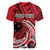 Custom Samoa Manuia le 62 Tausaga O le Tuto’atasi Women V-Neck T-Shirt Samoan Tatau Red Art