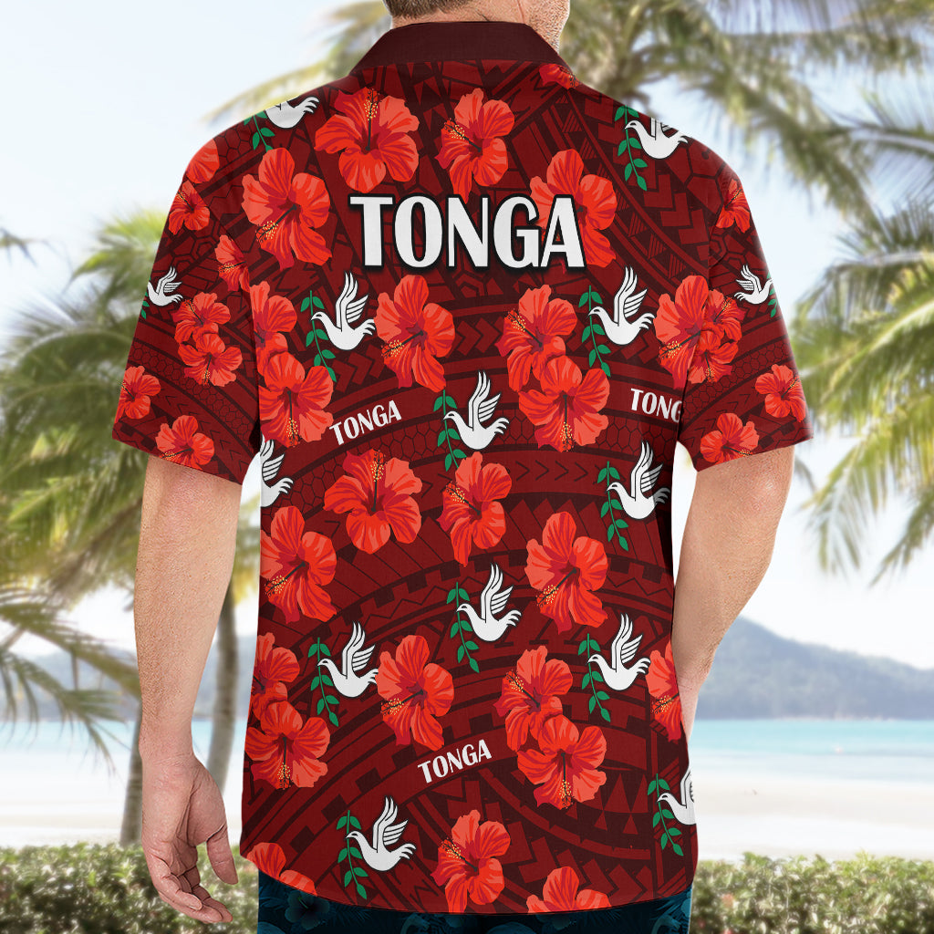 Tonga Rugby Hawaiian Shirt Polynesian Style With Hibiscus LT9 - Polynesian Pride