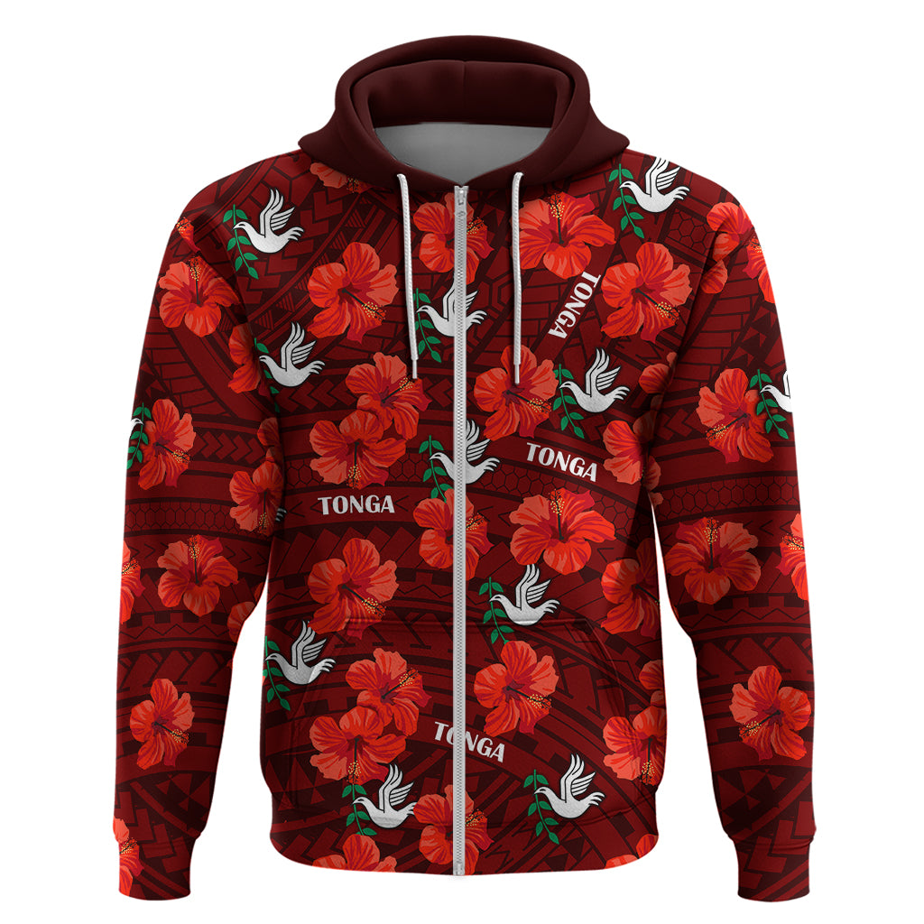 Tonga Rugby Hoodie Polynesian Style With Hibiscus LT9 - Polynesian Pride