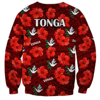 Tonga Rugby Sweatshirt Polynesian Style With Hibiscus LT9 - Polynesian Pride