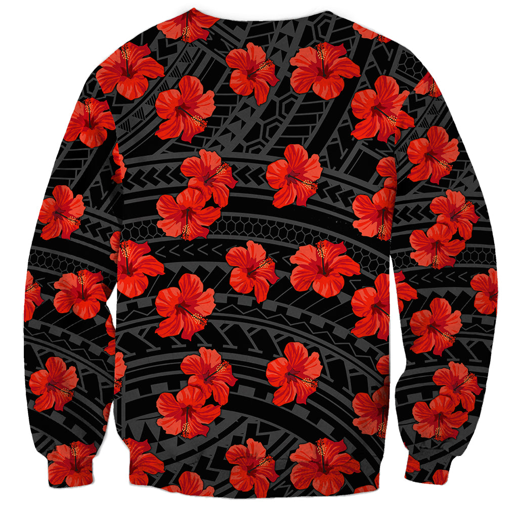 Polynesian Pride Hawaii Style With Hibiscus Sweatshirt Black LT9 - Polynesian Pride