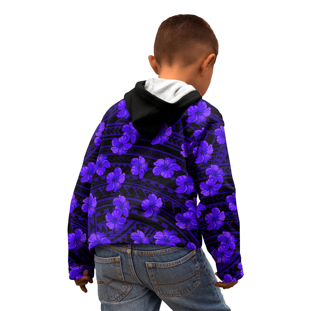 Polynesian Pride Hawaii Style With Hibiscus Kid Hoodie Blue LT9 - Polynesian Pride