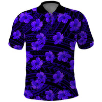 Polynesian Pride Hawaii Style With Hibiscus Polo Shirt Blue LT9 Blue - Polynesian Pride
