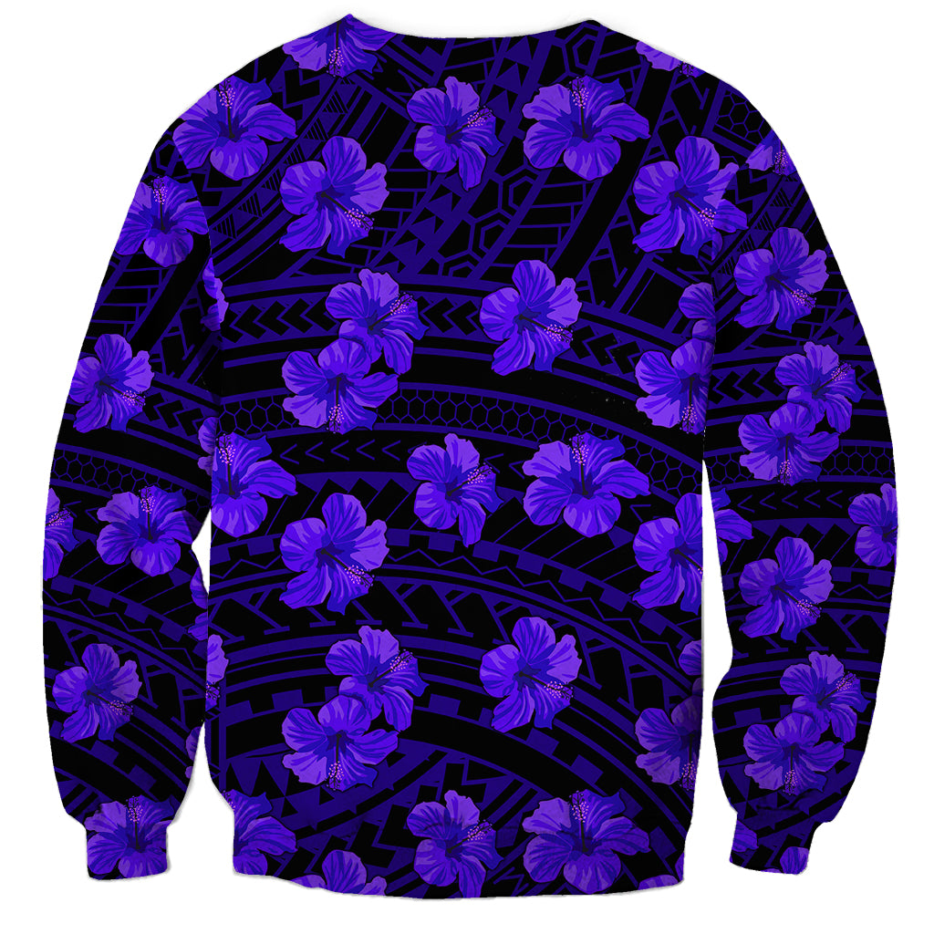 Polynesian Pride Hawaii Style With Hibiscus Sweatshirt Blue LT9 - Polynesian Pride