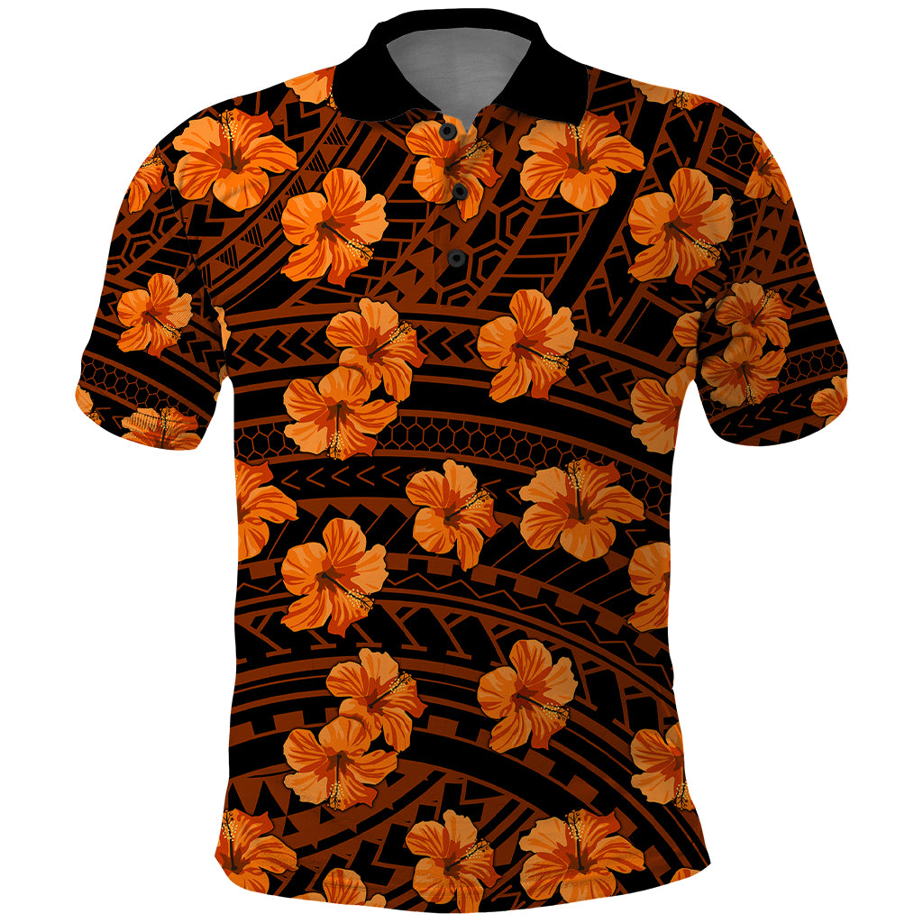 Polynesian Pride Hawaii Style With Hibiscus Polo Shirt Gold LT9 Gold - Polynesian Pride