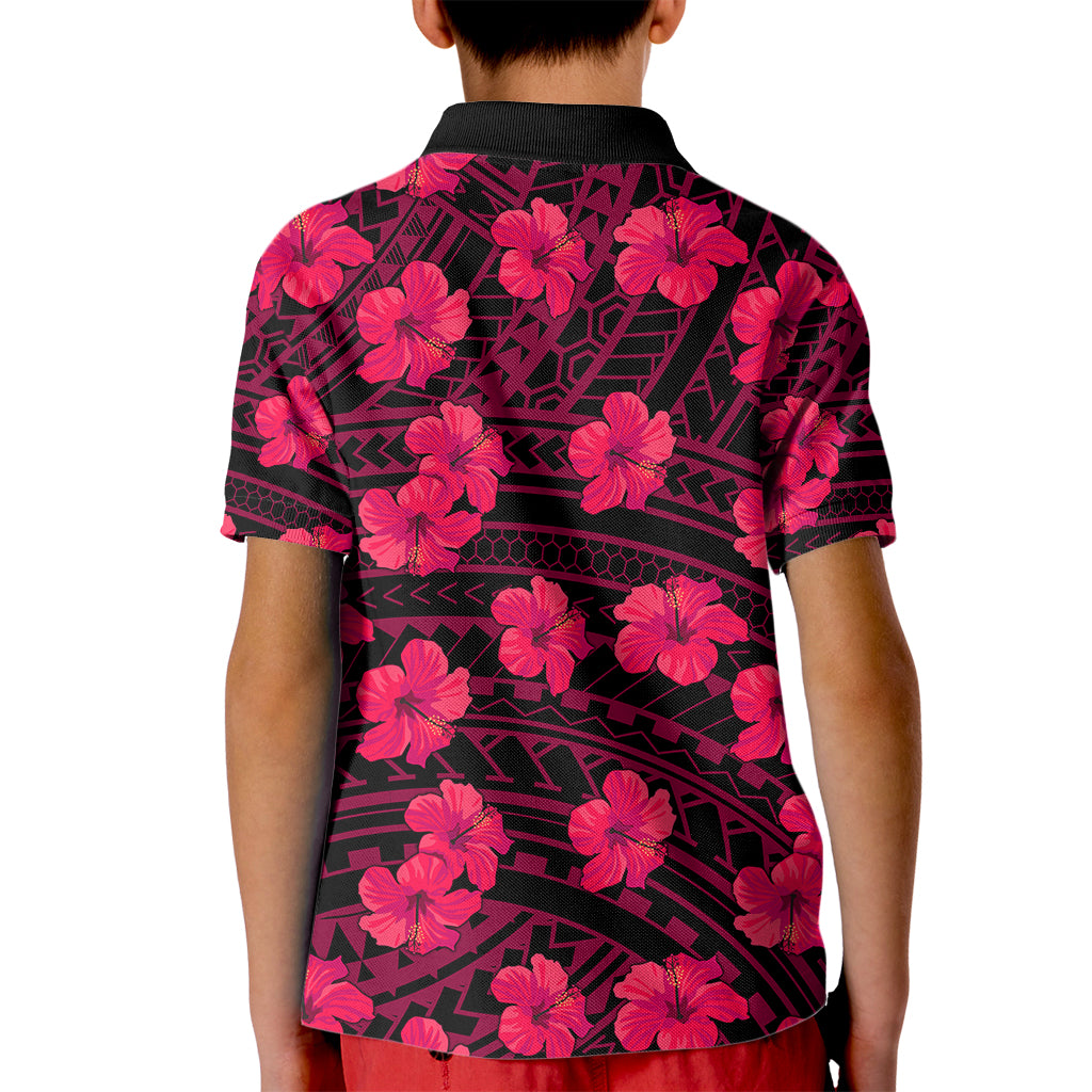 Polynesian Pride Hawaii Style With Hibiscus Kid Polo Shirt Pink LT9 - Polynesian Pride