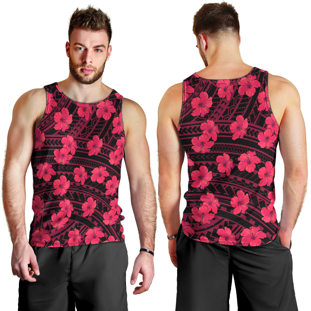 Polynesian Pride Hawaii Style With Hibiscus Men Tank Top Pink LT9 - Polynesian Pride
