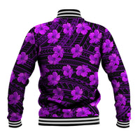 Polynesian Pride Hawaii Style With Hibiscus Baseball Jacket Purple LT9 - Polynesian Pride