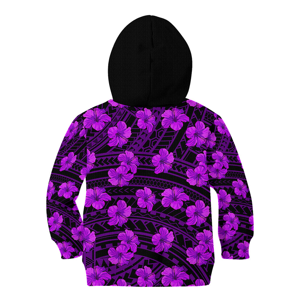 Polynesian Pride Hawaii Style With Hibiscus Kid Hoodie Purple LT9 - Polynesian Pride