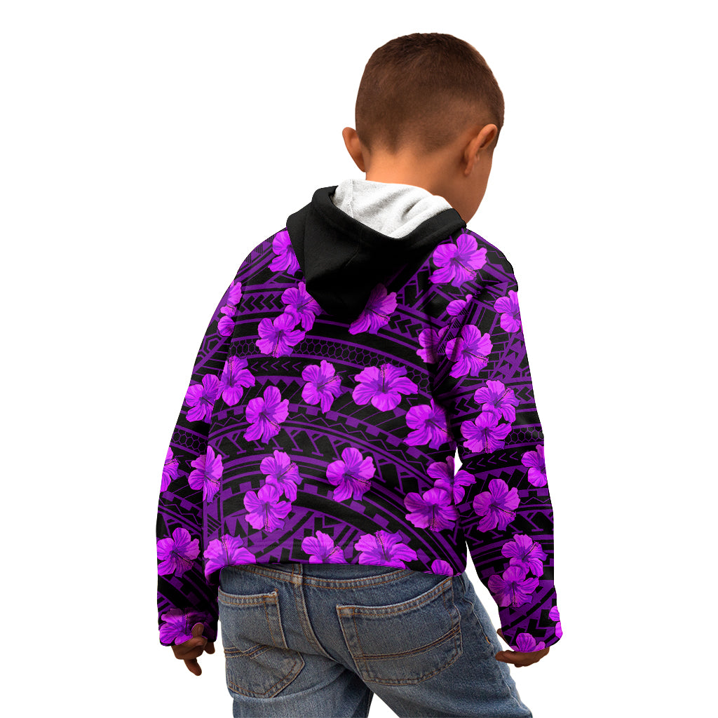 Polynesian Pride Hawaii Style With Hibiscus Kid Hoodie Purple LT9 - Polynesian Pride