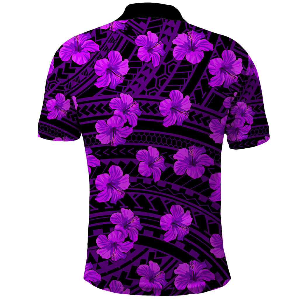 Polynesian Pride Hawaii Style With Hibiscus Polo Shirt Purple LT9 - Polynesian Pride